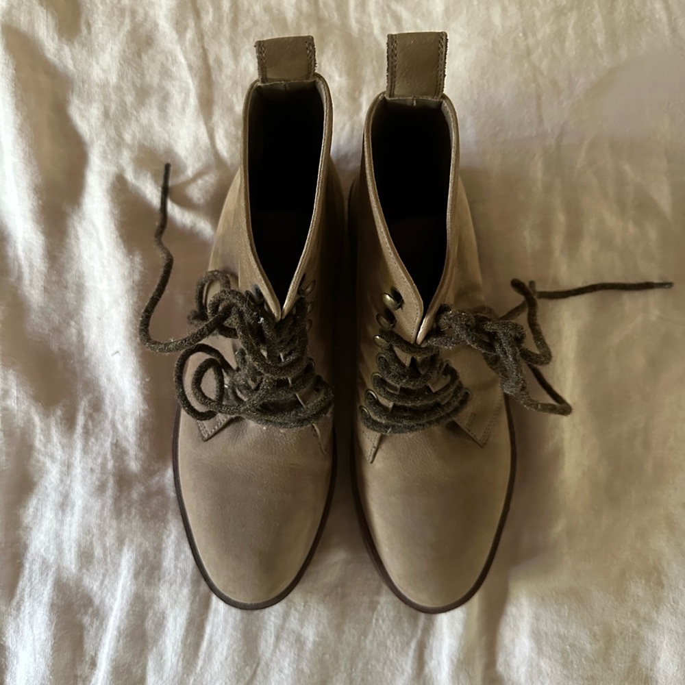 Jenni Kayne Taupe Leather Combat Boots